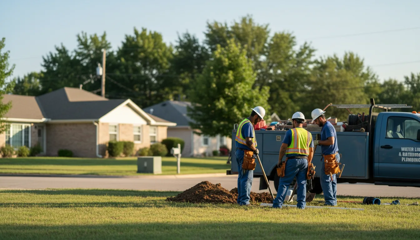 Residential water line and bathroom plumbing service in Centerville, IA
